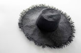 Black Sun hat with fringe